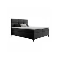 BOXBETT 140 x 200 cm mit Bettkasten und Bonellmatratze H3, LIMBA, mit Topper 5 cm und Metallfüße, Grau - Schwarz/Grau, Holzwerkstoff/Kunststoff (140/200cm) - Trada