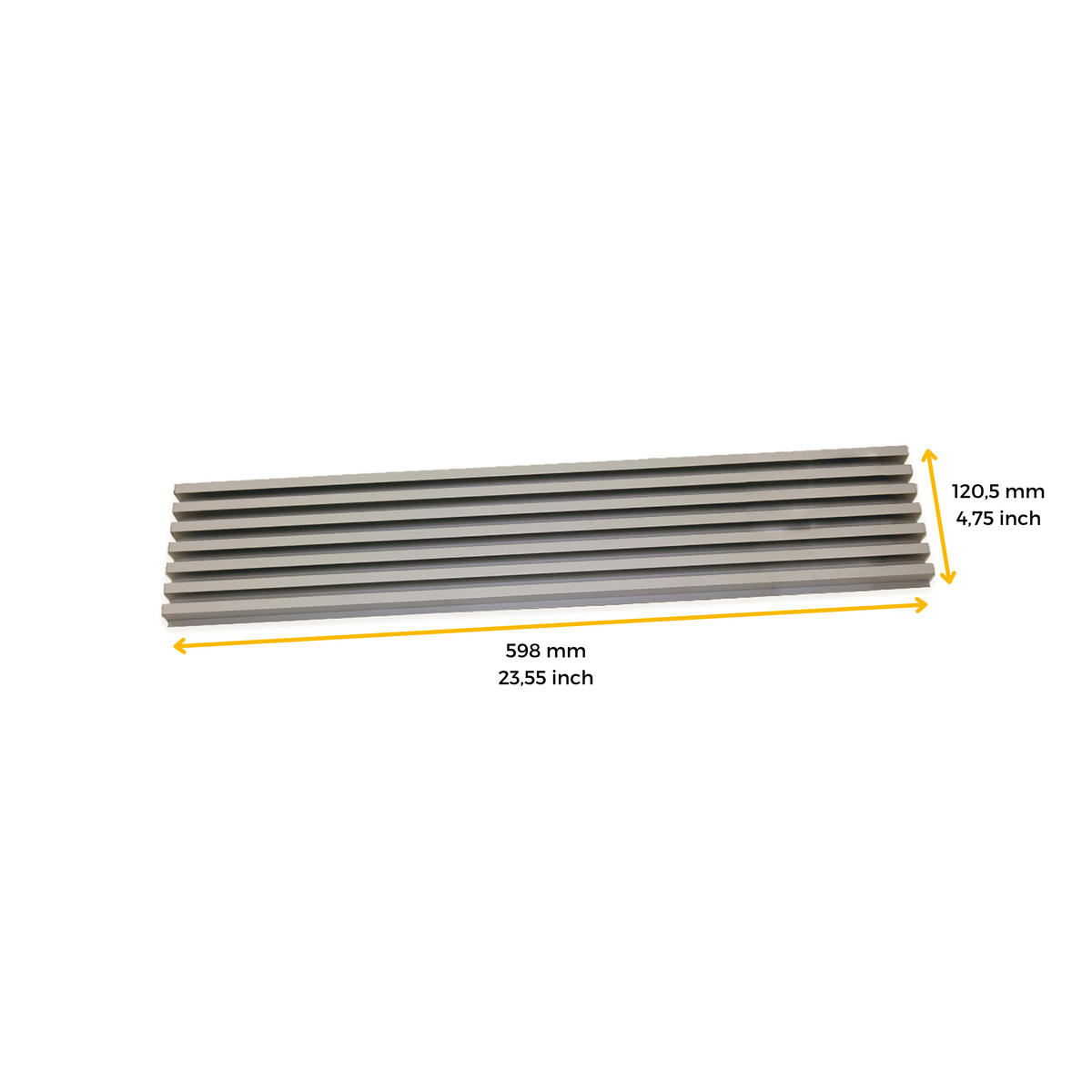 LÜFTUNGSGITTER für Backofen, Modul 600mm, Kunststoff und Aluminium, Edelstahl eloxiert - Edelstahlfarben, Kunststoff (1/12/59.8cm) - EMUCA