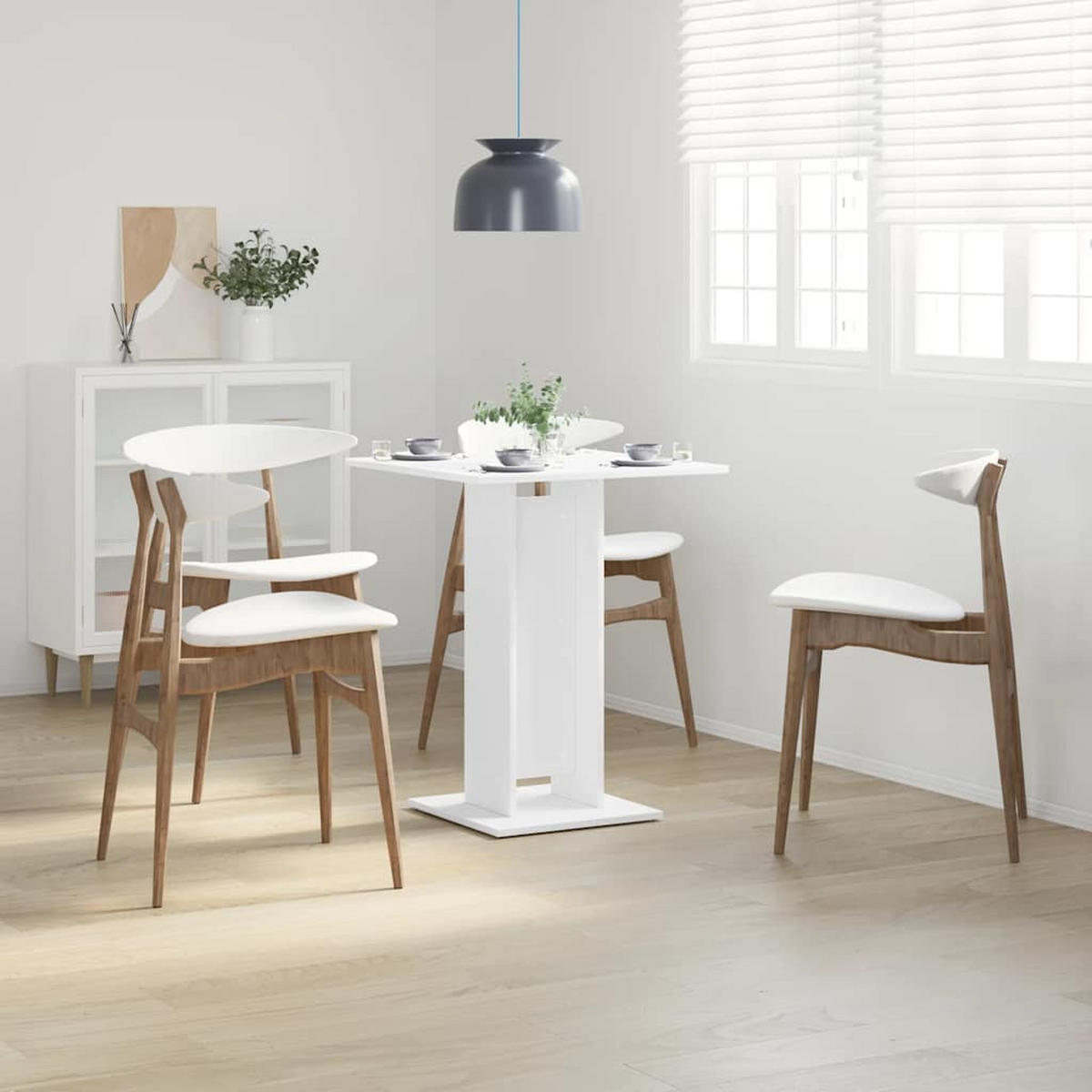 BISTROTISCH Weiß 60x60x75 cm Holzwerkstoff - Weiß, Holzwerkstoff (60/60/75cm) - furnicato