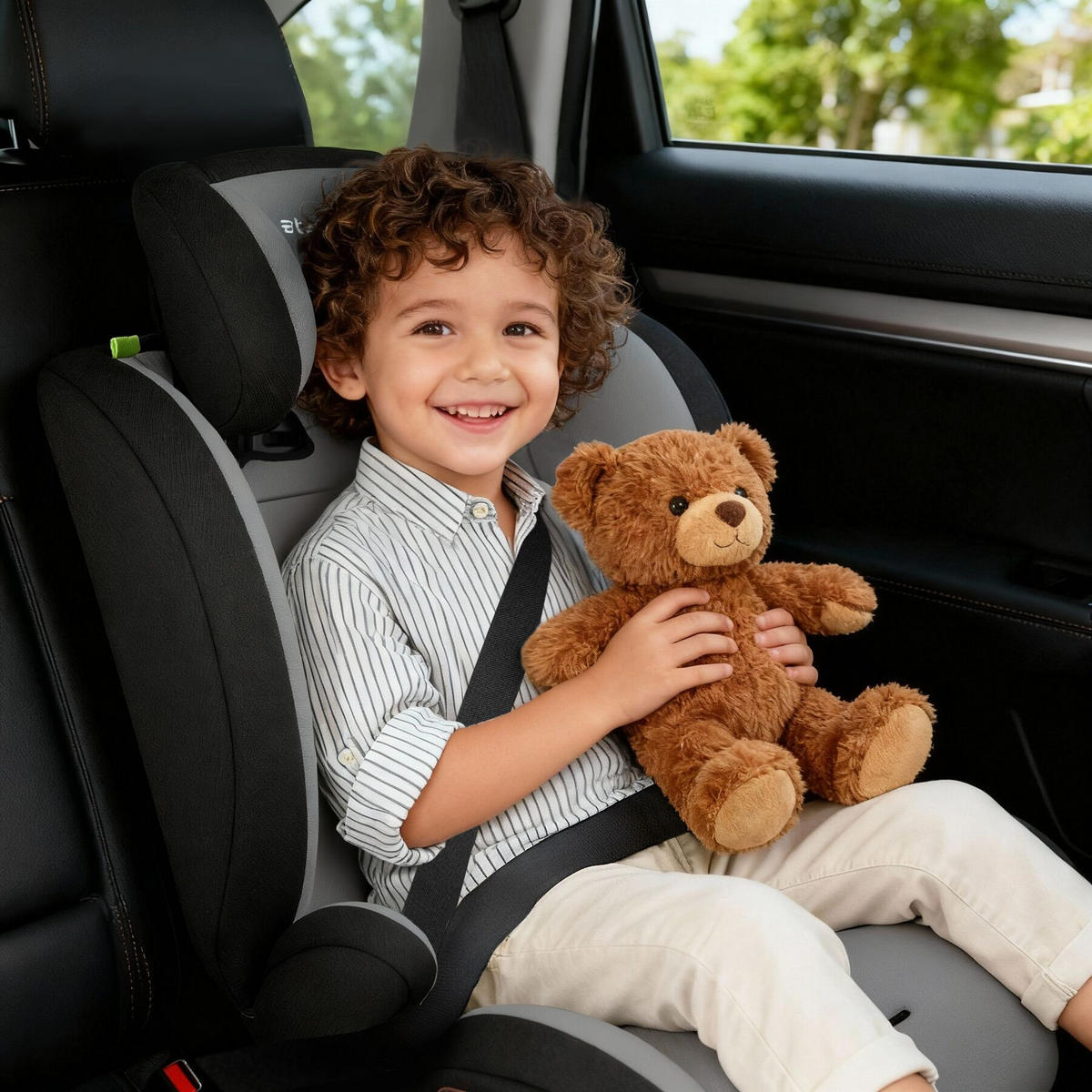 AUTOSITZ Sophie,von 76 bis 150 cm, Belastbarkeit 36 kg,dunkelgrau/schwarz - Dunkelgrau/Schwarz, Kunststoff (47/80.5/47cm) - tectake