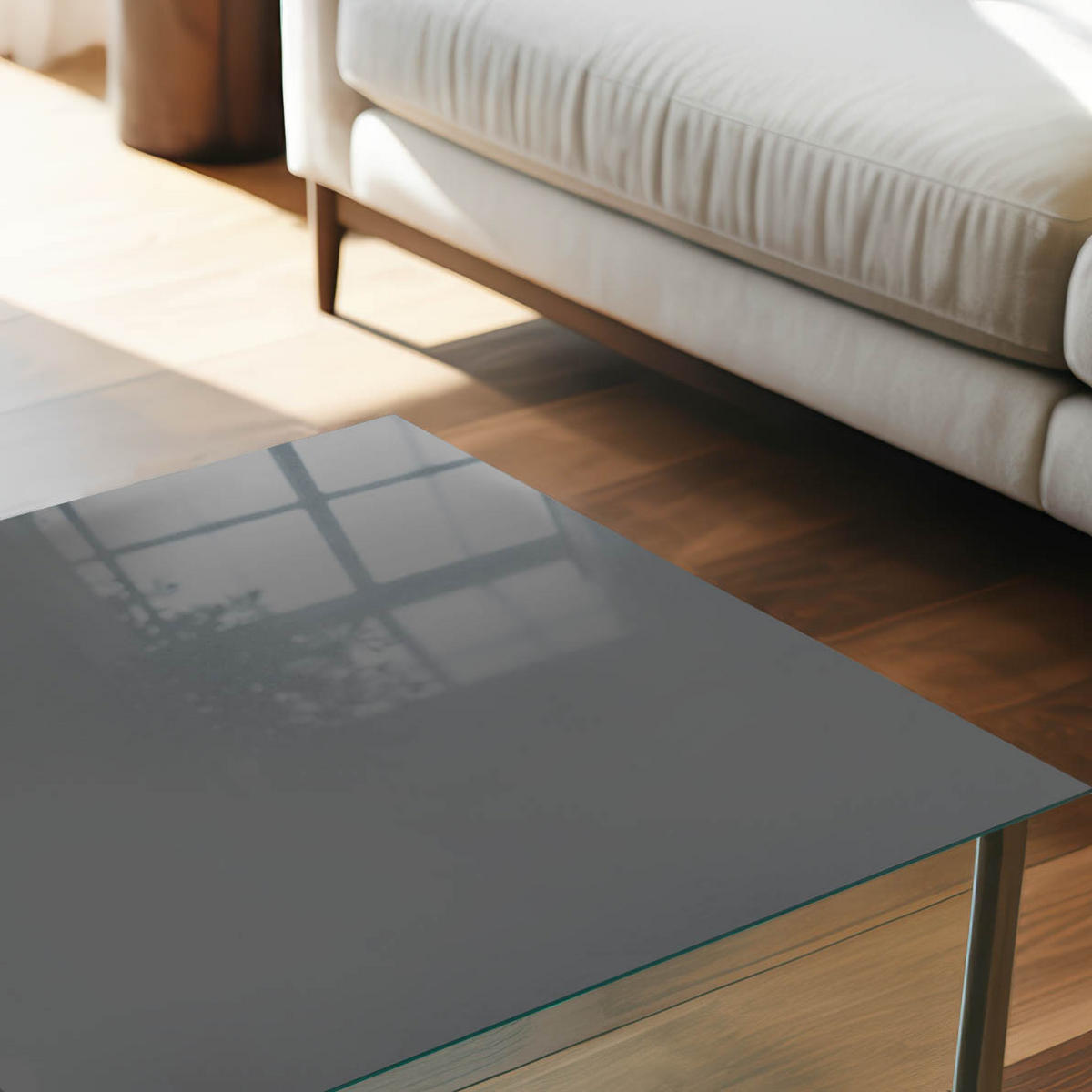 TISCHPLATTE 50x50 cm – Dunkelgrau - Blau, Glas (50/50/0.4cm) - Wallfluent