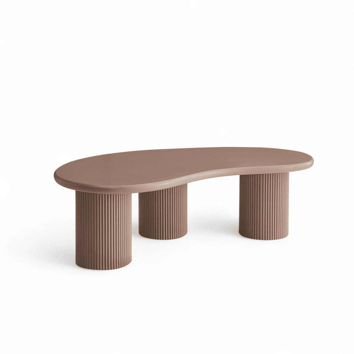 COUCHTISCH nierenform Mocha Mousse 130/70/40 cm - Hellbraun/Rotbraun, Holzwerkstoff (130/70/40cm) - Furnhouse