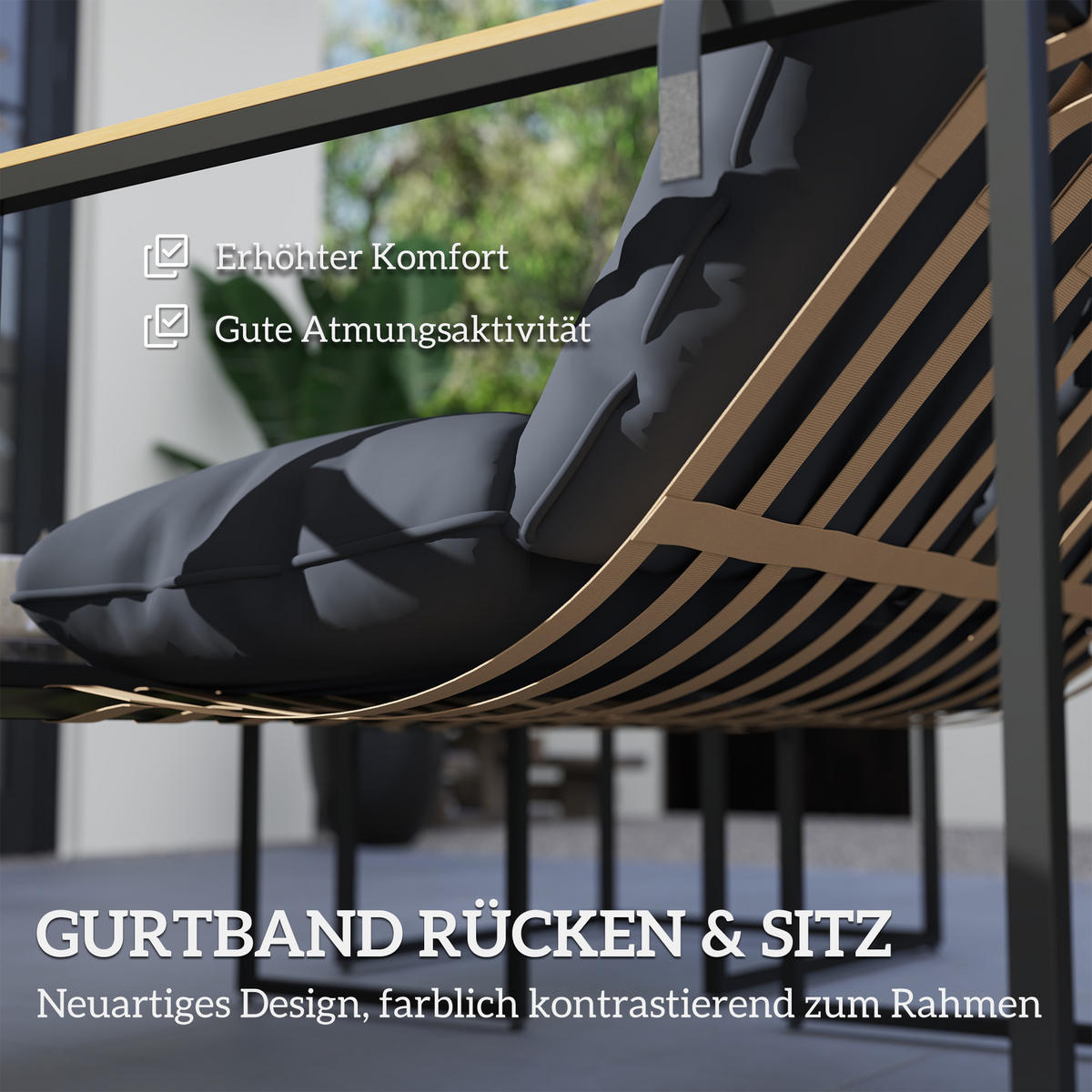 GARTENMÖBEL-SET 4 Personen Grau - Grau, Metall - Outsunny