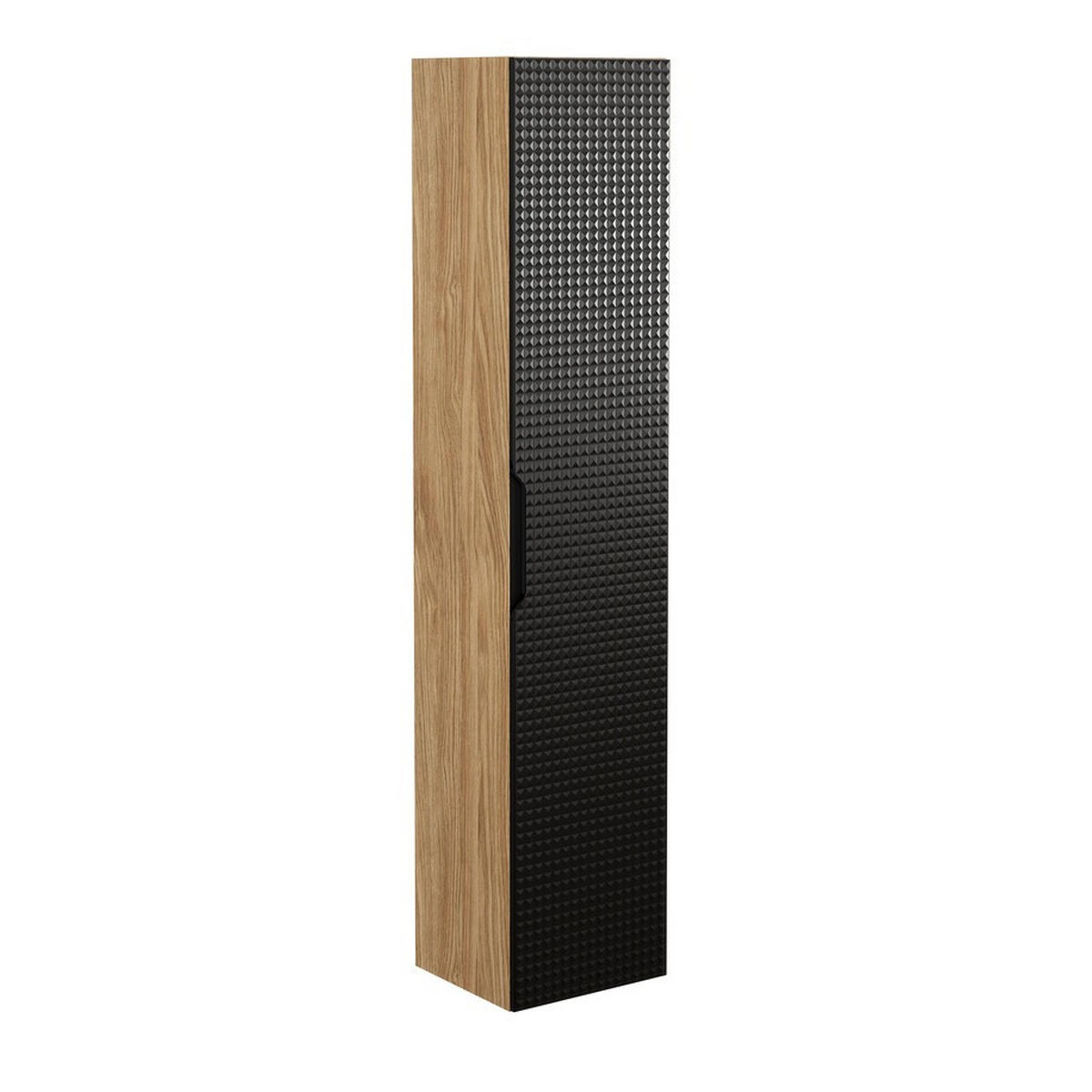 BADMÖBEL-SET 8 Teile - Luxor Black L BM111 in Schwarz/Geölte Eiche - Eichefarben/Schwarz, Holz (120/170/46cm)