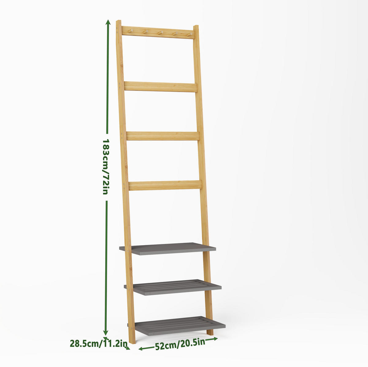 HOCHSCHRANK mit 2 offenen Fächern Bambus Natur - Braun, Holzwerkstoff (28.5/183/52cm) - Beauniv