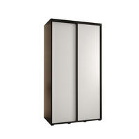 SCHWEBETÜRENSCHRANK 235,2/140/60 2-türig - Schwarz/Weiß, Holz/Metall (140/235/60cm) - Abiks Möbel