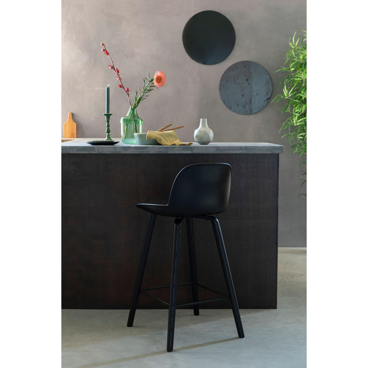BARHOCKER Albert Kuip Rückenlehne 65 cm Schwarz - 2 er Set - Schwarz, Kunststoff (45/89/47.5cm) - Zuiver