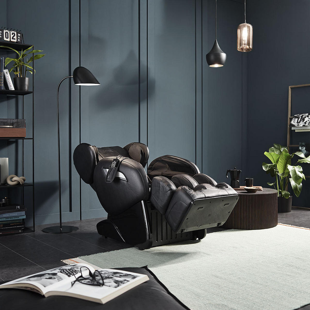 MASSAGESESSEL SUENO - Farbe: Schwarz - Schwarz, Leder (143/112/76cm) - Home Deluxe