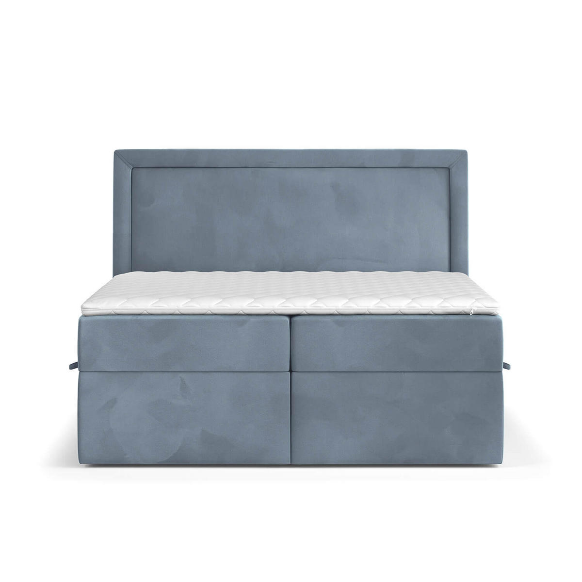 BOXBETT Jodan 120/200 cm Blau grau im Magic Velvet Stoff - Blaugrau/Schwarz, Holz/Holzwerkstoff (120/200cm) - AltaBeds