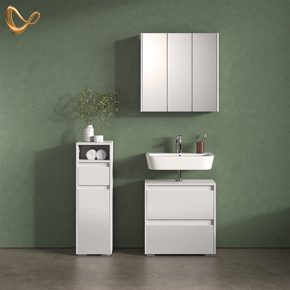 MIDISCHRANK Savuto Weiß 30.2 x 96.3 cm - Weiß, Holzwerkstoff (30.2/96.3/30cm) - Livinity®