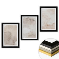 WANDBILDER 3er-Set - 20x30 cm Schwarzer Rahmen - Verschüttete Boho-Aquarellfarben - Schwarz, Kunststoff (20/30cm) - ArtPrintCave