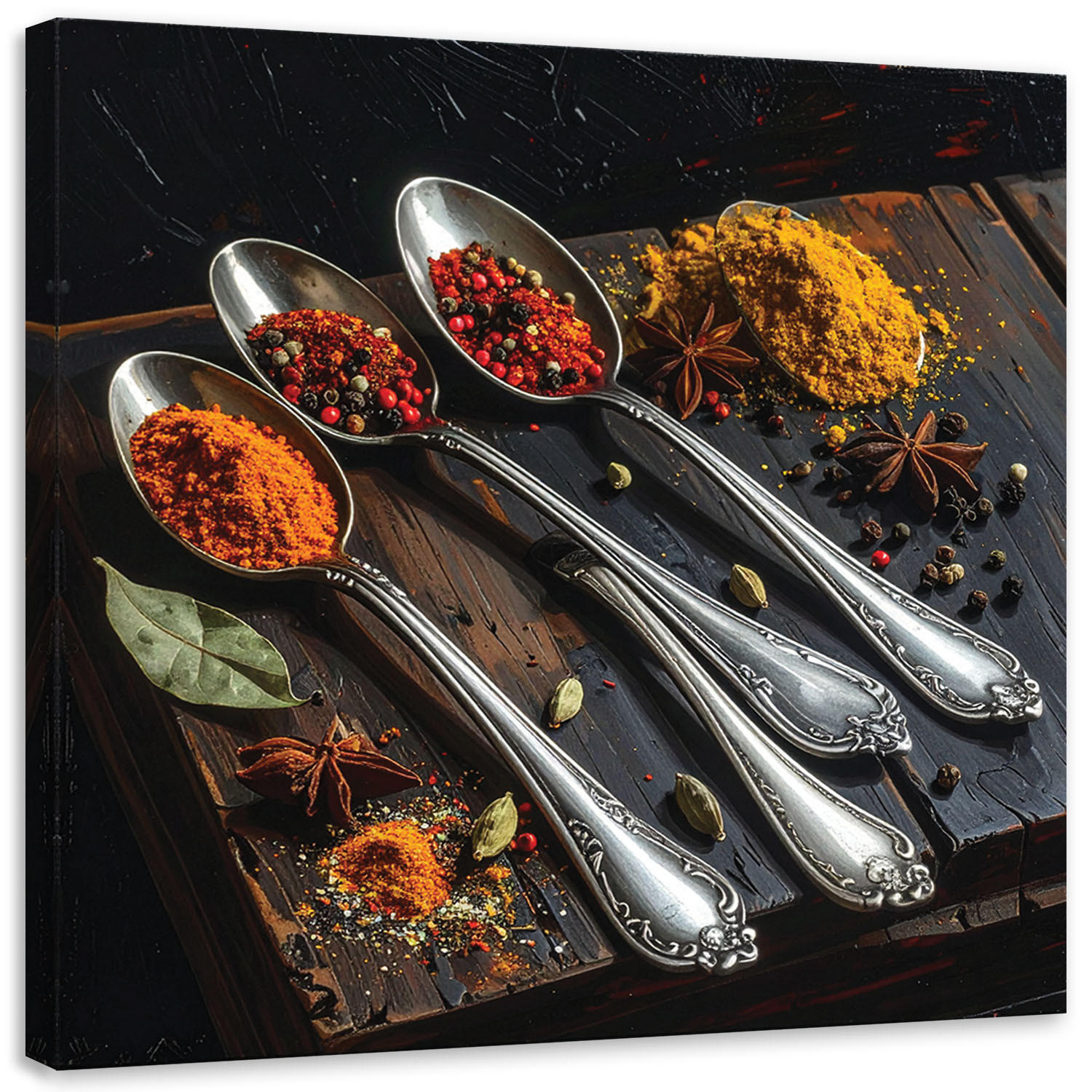 LEINWANDBILD Essen & Trinken 60x60cm - Multicolor, Textil (60/60cm) - Feeby