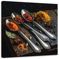 LEINWANDBILD Essen & Trinken 60x60cm - Multicolor, Textil (60/60cm) - Feeby