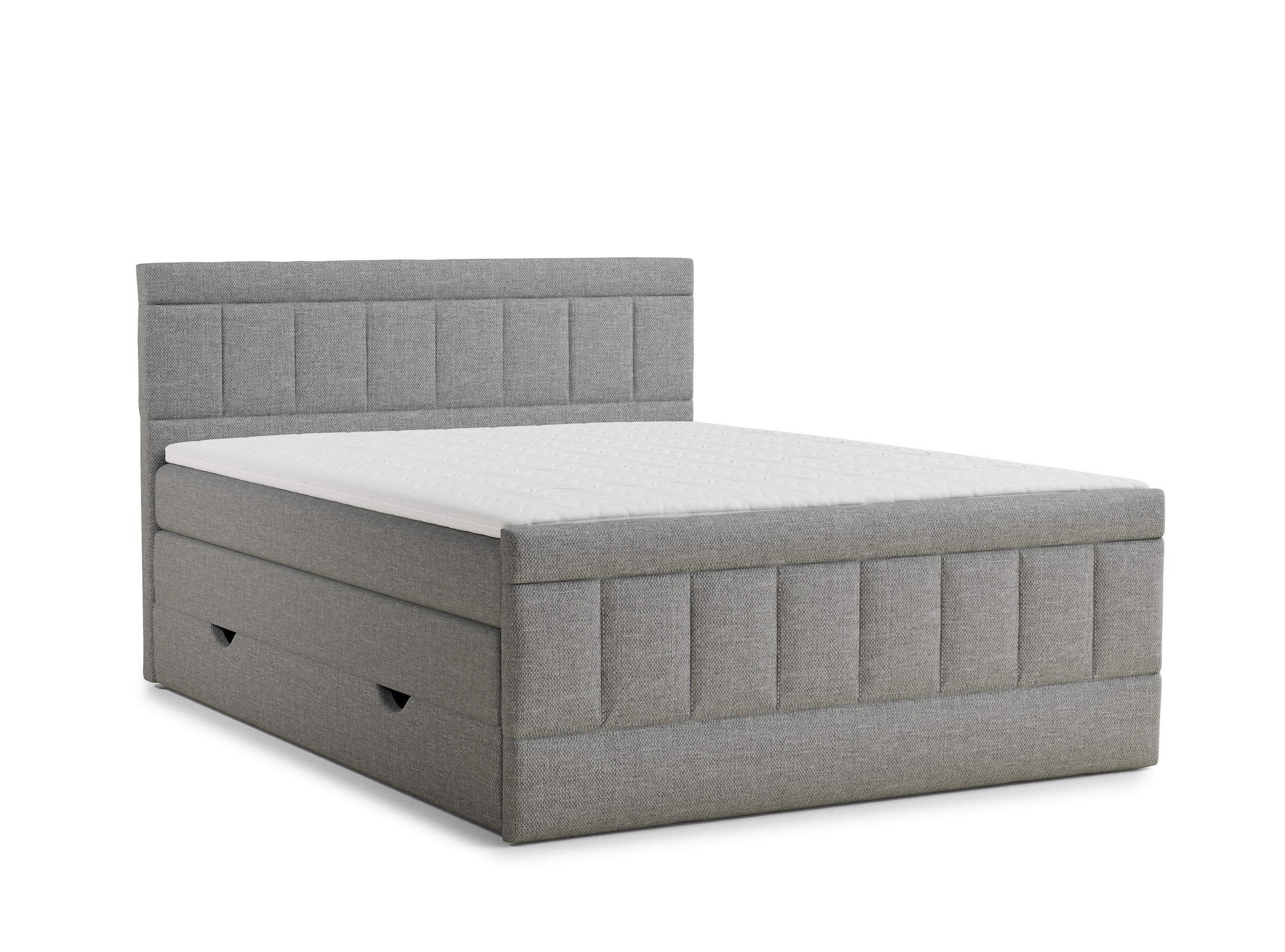 BOXSPRINGBETT Caya 140/200 cm, in Grau, Bettkasten, Matratze, Topper - Schwarz/Grau, Holz/Holzwerkstoff (140/200cm) - Maison de Reve
