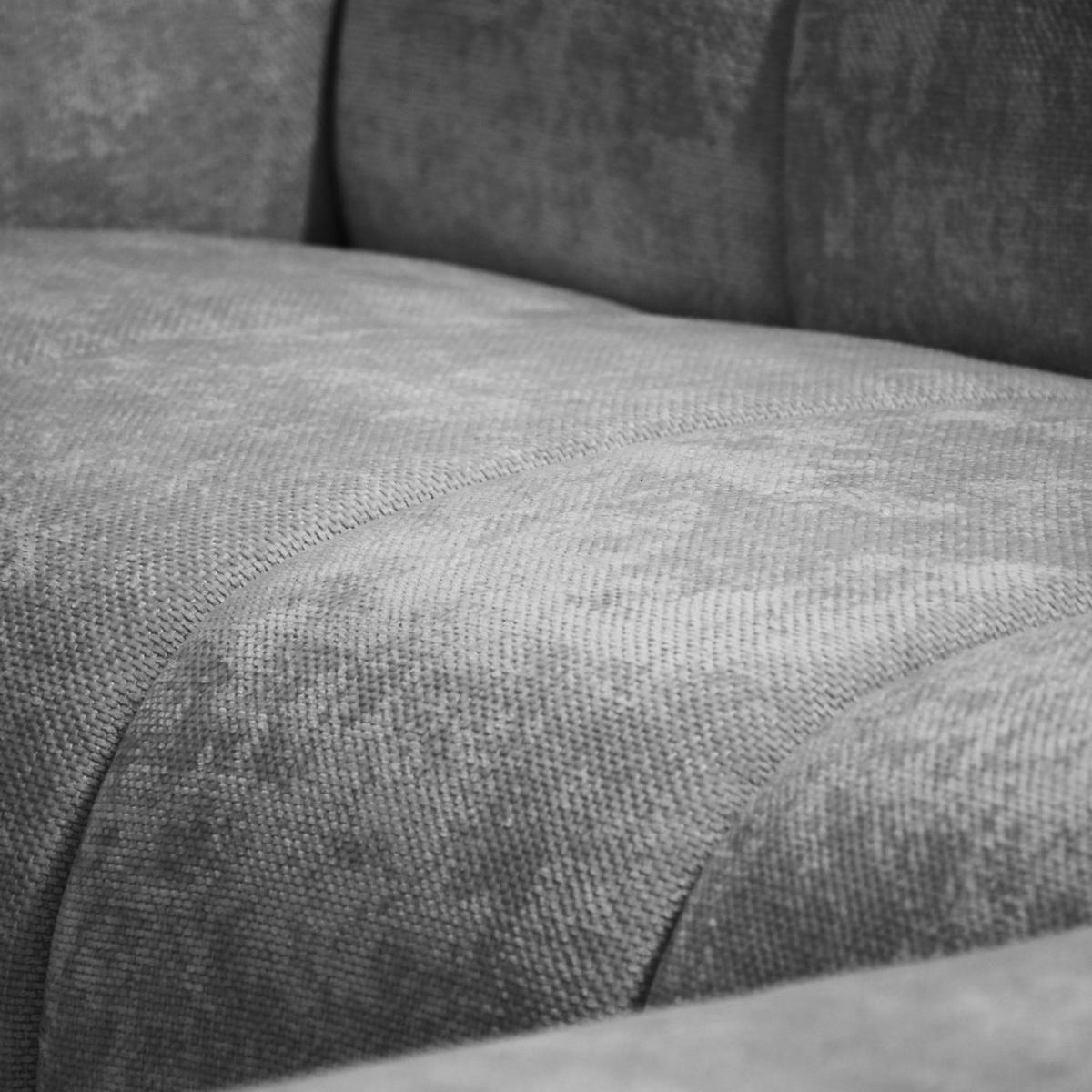 ECKSOFA Volare Mini ohne Schlaffunktion grau links, Vega-Stoff - Schwarz/Grau, Textil/Metall (256/165cm) - Beautysofa