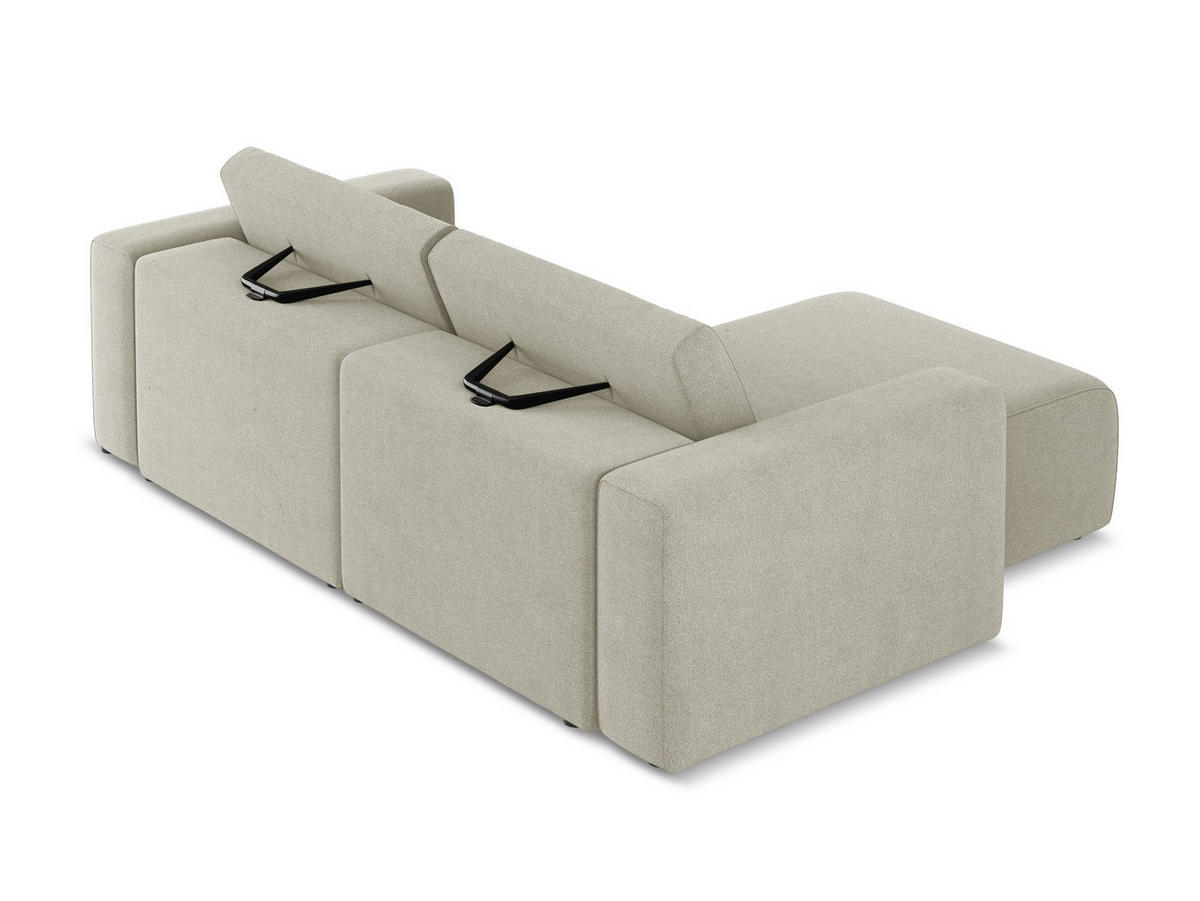 ECKSOFA Links Strukturstoff Stoff Beige - Beige/Creme, Kunststoff/Textil (167/224cm) - Makamii