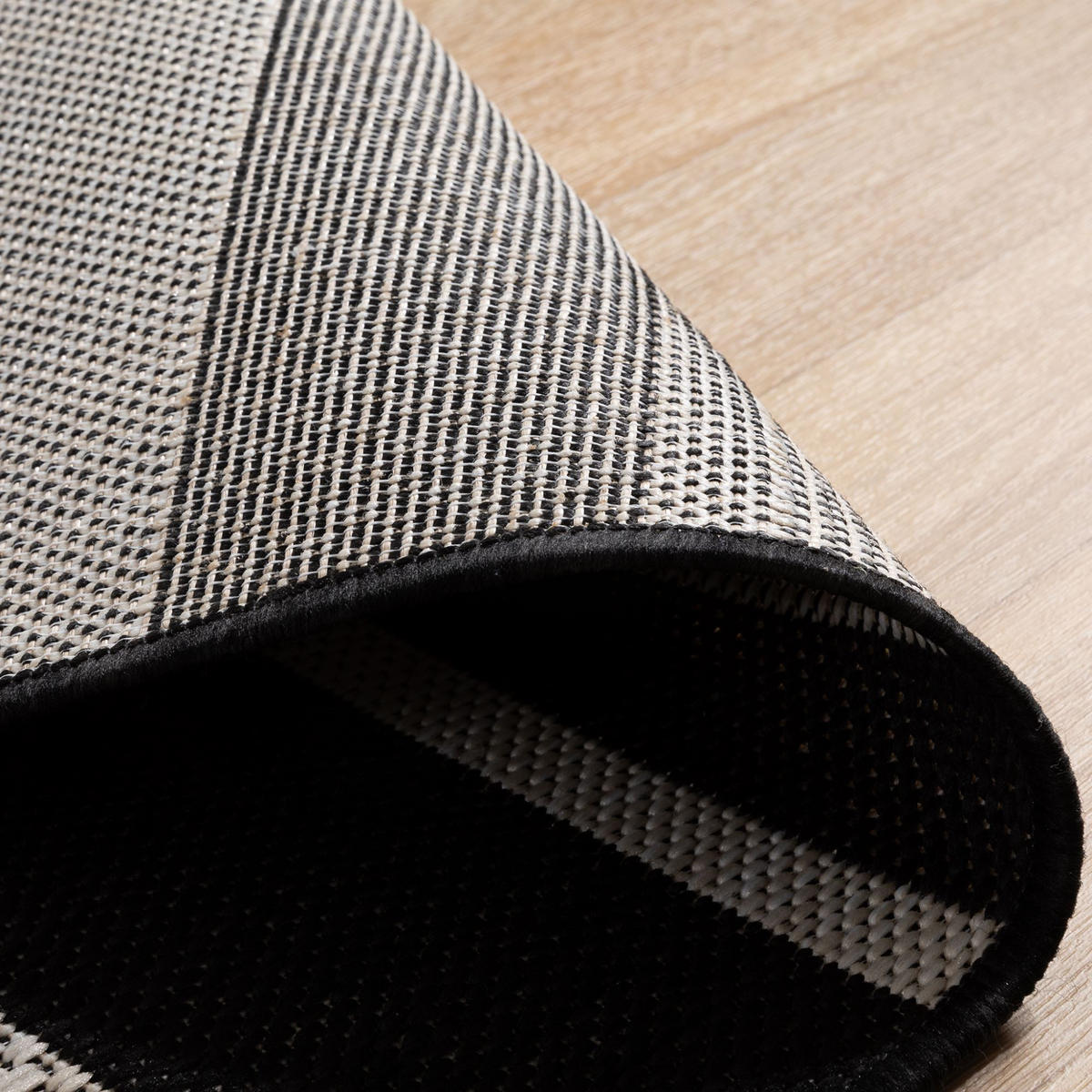 OUTDOORTEPPICH 160/230 cm Bergen Streifen - Schwarz, Textil (160/230cm) - Steffensmeier