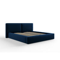 BETT mit Bettkasten und Kopfteil Jodie aus Samt königsblau 180x200cm - Blau, Textil (180/200cm) - Micadoni