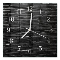 WANDUHR 30x30 cm - Steine - Schwarz, Glas (30/30/0.4cm) - TULUP