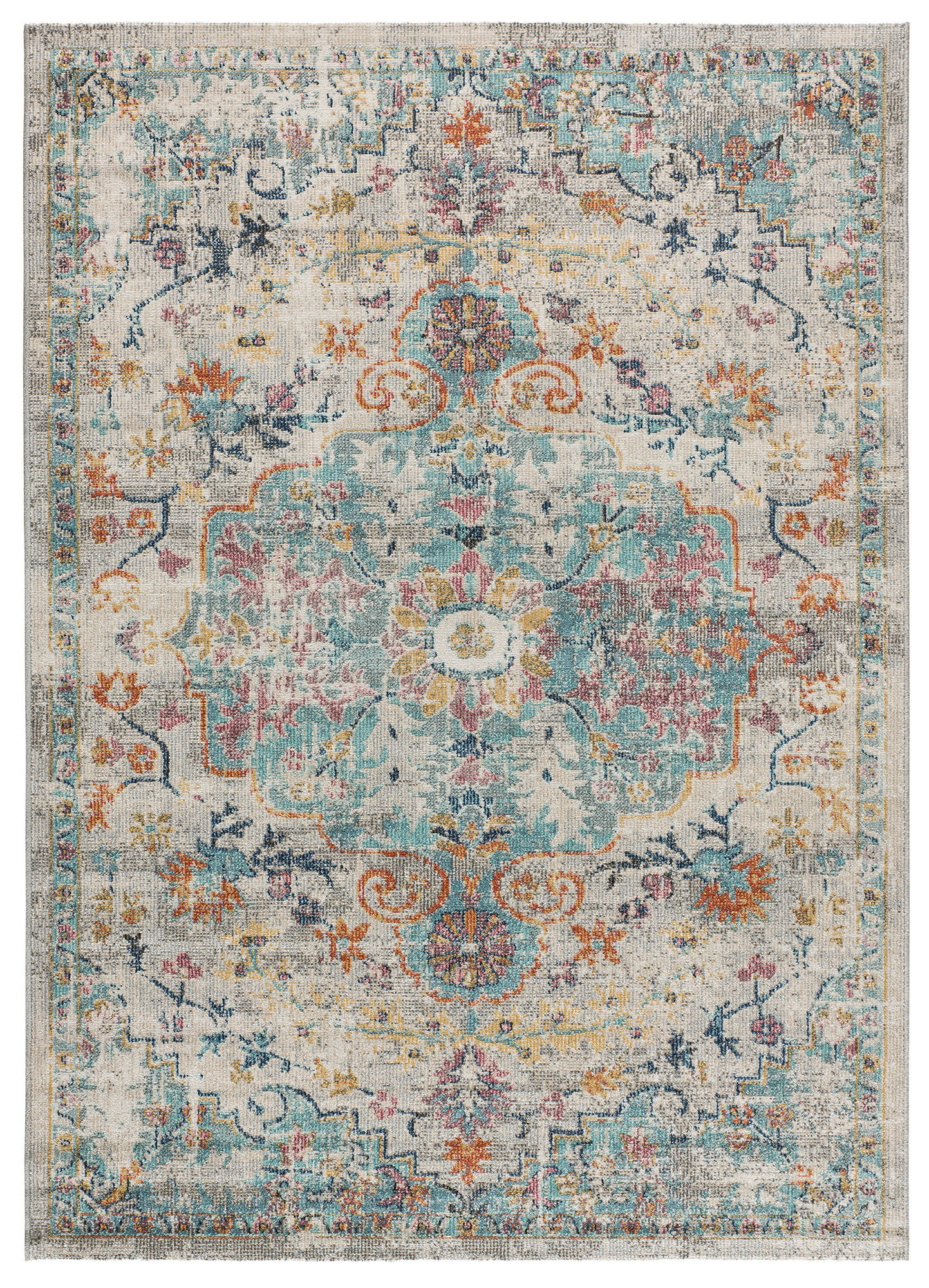 Atticgo Outdoorteppich Blau, Beige, Rost 160x230 cm