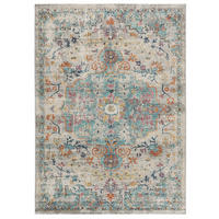 OUTDOORTEPPICH Blau Luna 80/150 cm - Blau/Rostfarben, Kunststoff/Textil (80/150cm) - Atticgo