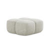 POUF Chenille Stoff Creme - Perlmutt/Schwarz, Holzwerkstoff/Kunststoff (90/39/90cm) - Makamii