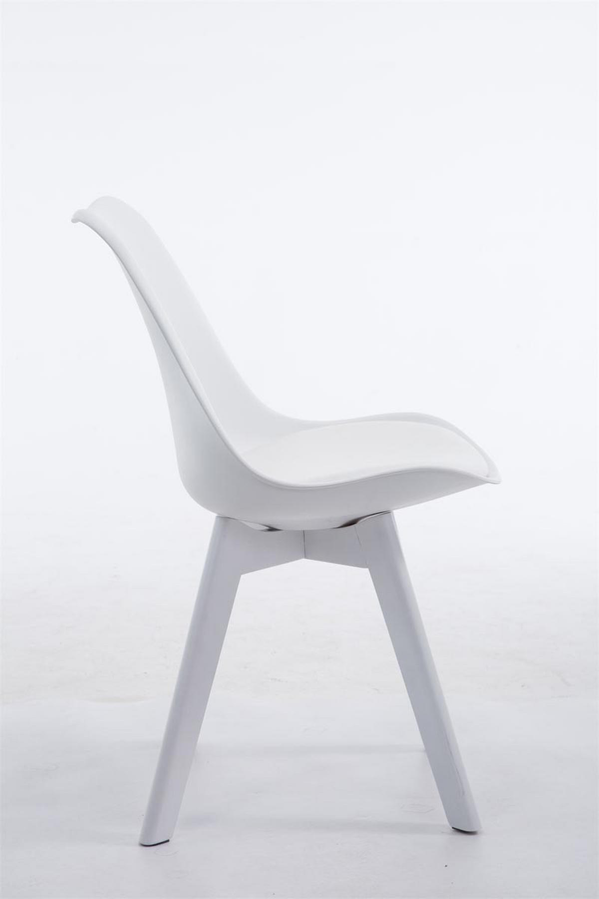 STUHL Lederlook weiß - Weiß, Holz/Textil (48/84/41.5cm) - CLP