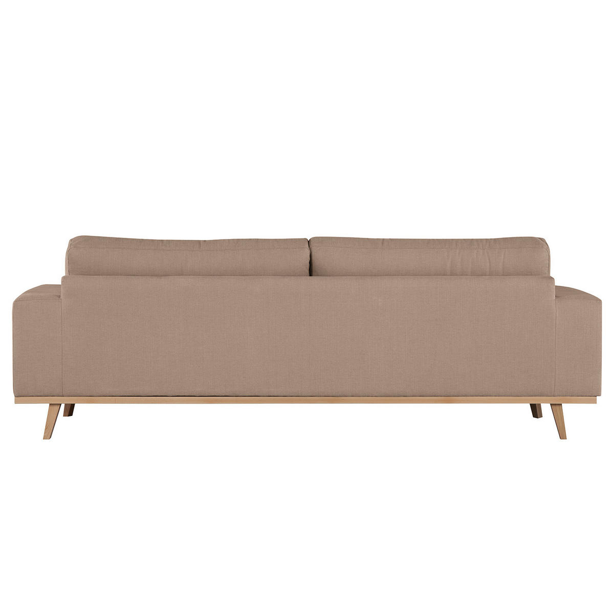 3-SITZER SOFA - Taupe/Buchefarben, Buchenholz/Textil (237/81/88cm) - home24