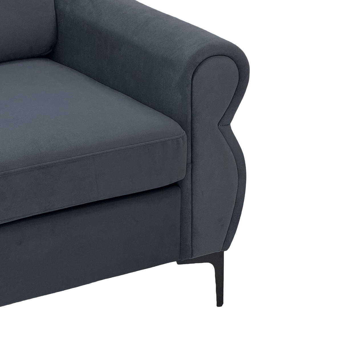 2-SITZER SOFA Polyester Dunkelgrau mit abnehmbaren Bezügen - Dunkelgrau, Holzwerkstoff/Textil (173.5/92/81cm) - WISHDOR