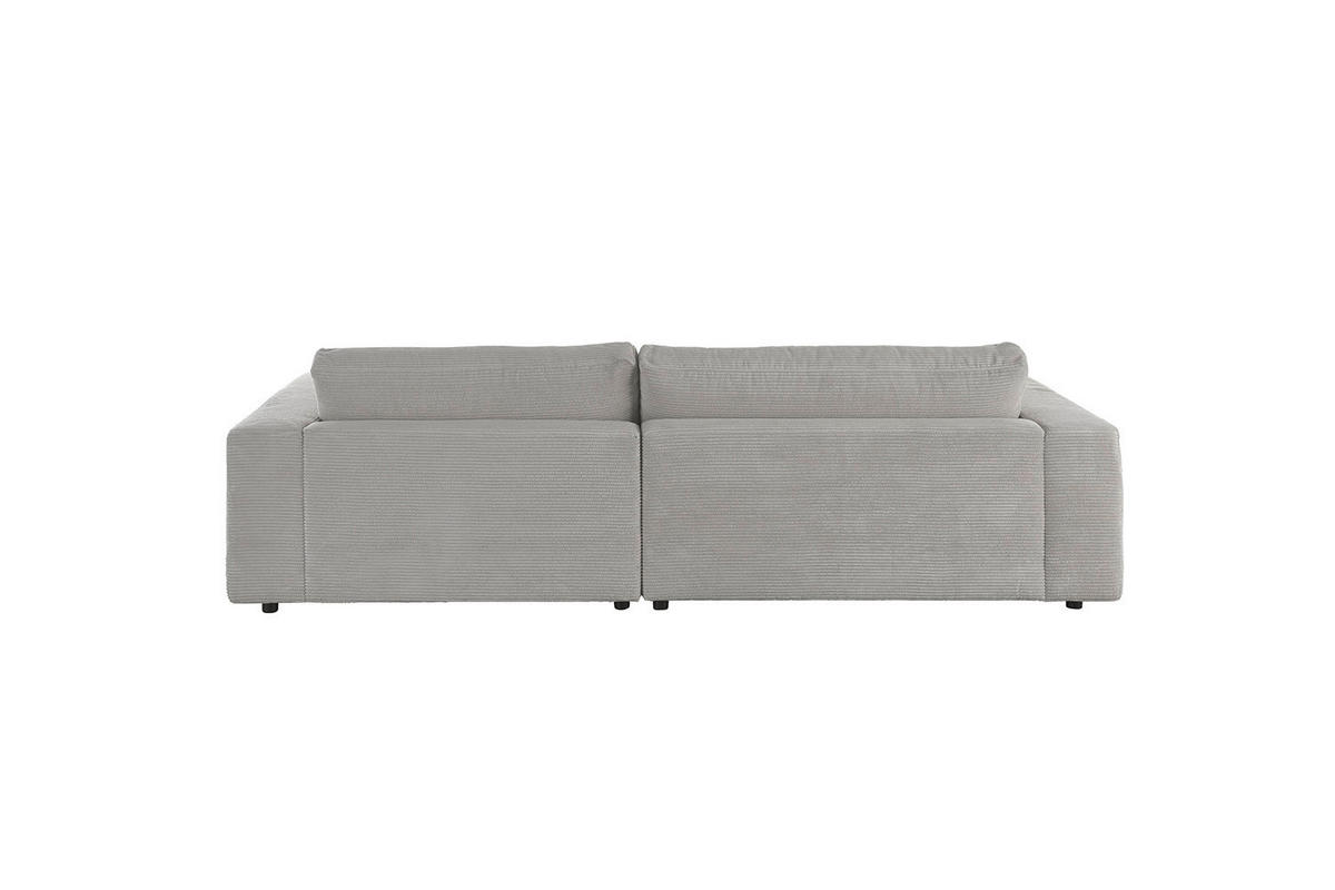 ECKSOFA MADELINE Steingrau Cord - Schwarz/Grau, Kunststoff/Textil (270/190cm) - KAWOLA