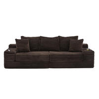 SCHLAFSOFA 273/98/87 cm Kaffee mit beidseitigen Taschen und Getränkehaltern - Mokka, Textil (107.48/34.25/38.58cm) - Oxeza