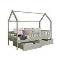 HAUSBETT Gaja 80 - Olivgrün, Holz (80/180cm) - MIRJAN24