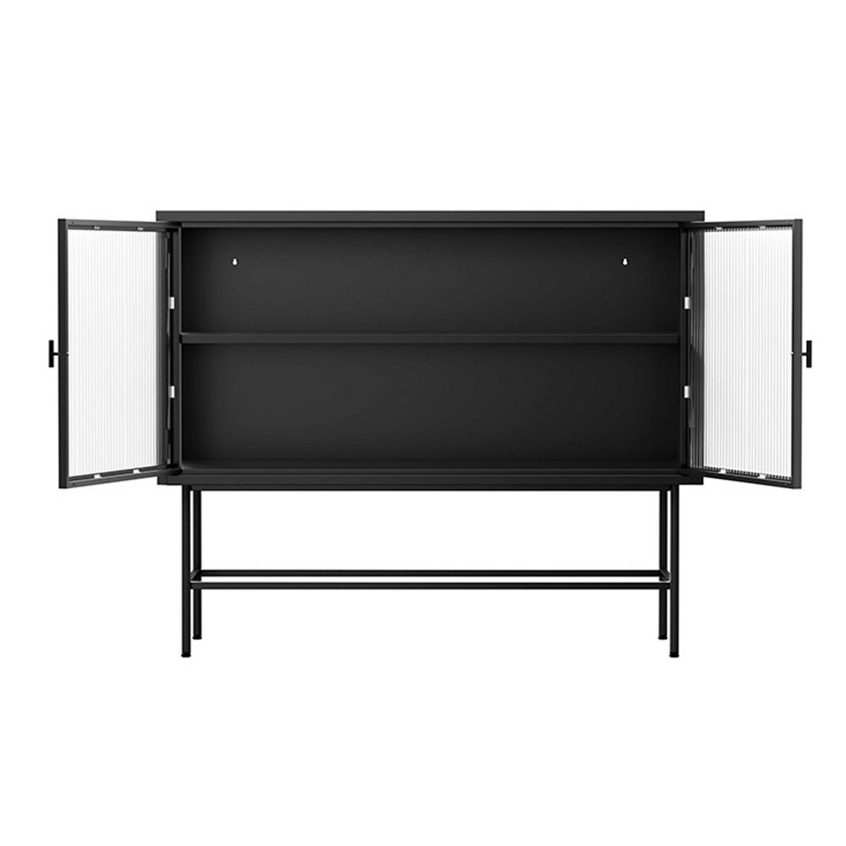 SIDEBOARD, Schwarz - Schwarz, Metall (43/90/110cm) - Oviala