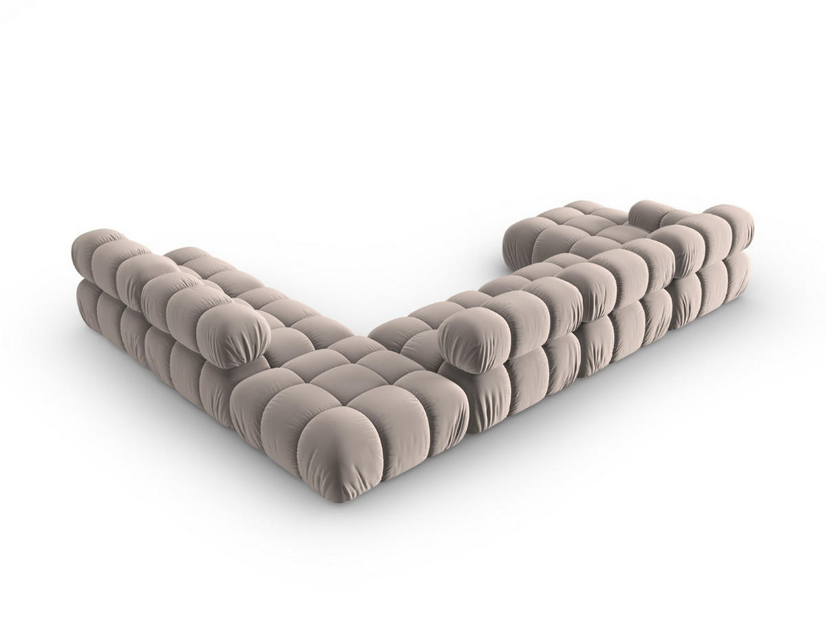 MODULARES-PANORAMASOFA rechts Bellis aus Samt beige 7 Sitzplätze - Beige, Textil (282/63/379cm) - Micadoni