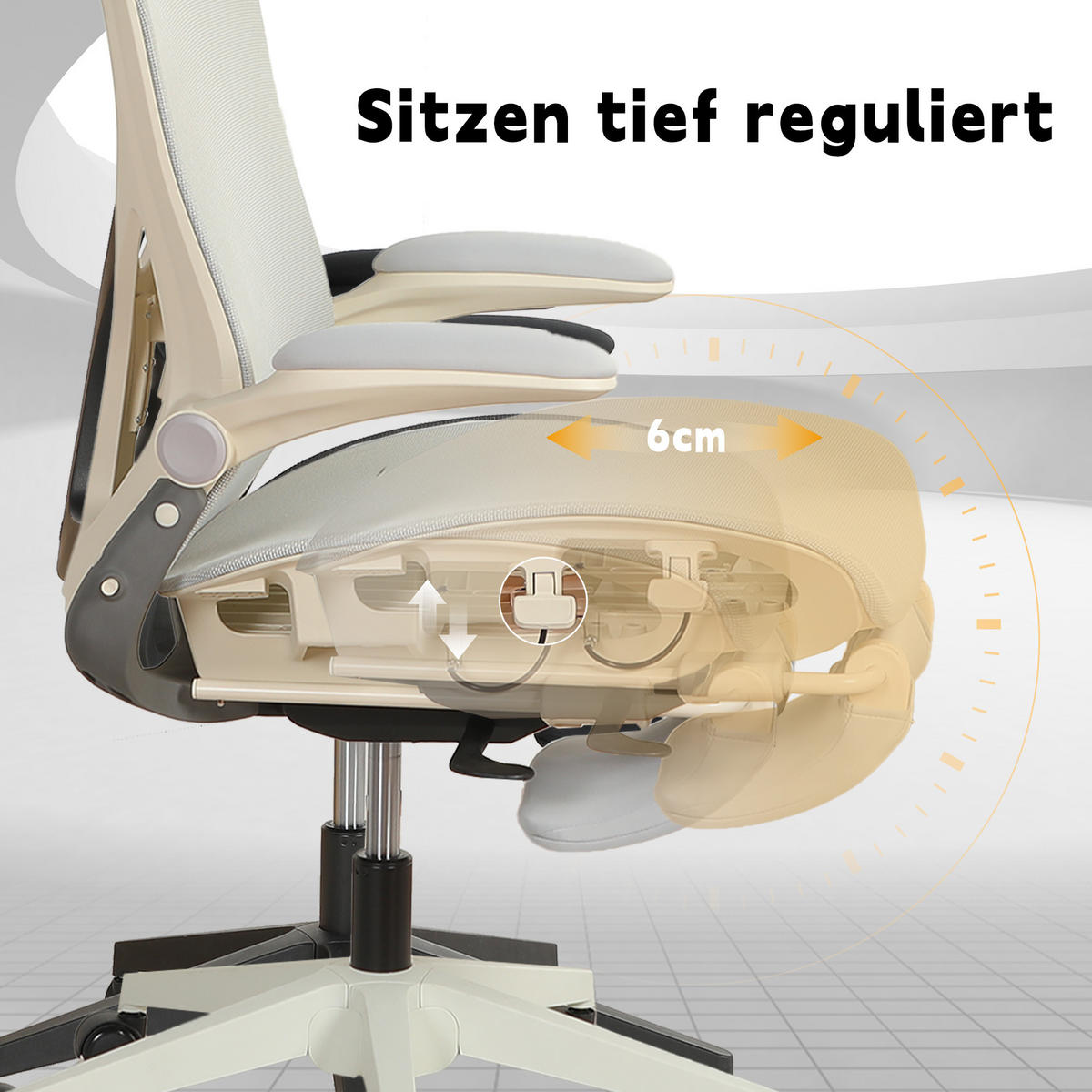 DREHSTUHL DE-40937 mit klappbarer Rückenlehne und 3D-Kopfstütze Grau - Grau, Metall (62/129/48.5cm) - ComfortXL
