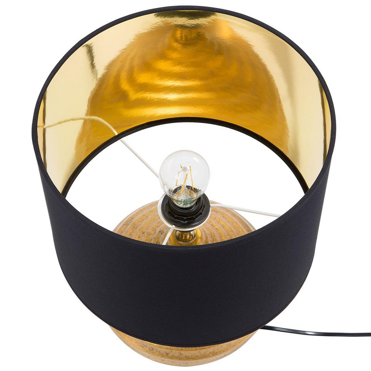 TISCHLAMPE Kuban 32/32/42 cm - Goldfarben, Keramik (32/32/42cm) - Beliani