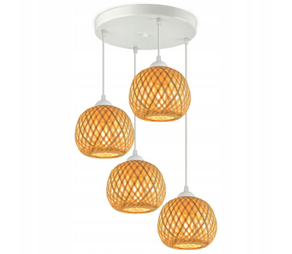 PENDELLEUCHTE BOHO - Beige/Weiß, Glas/Metall (34/34/100cm) - kiki design