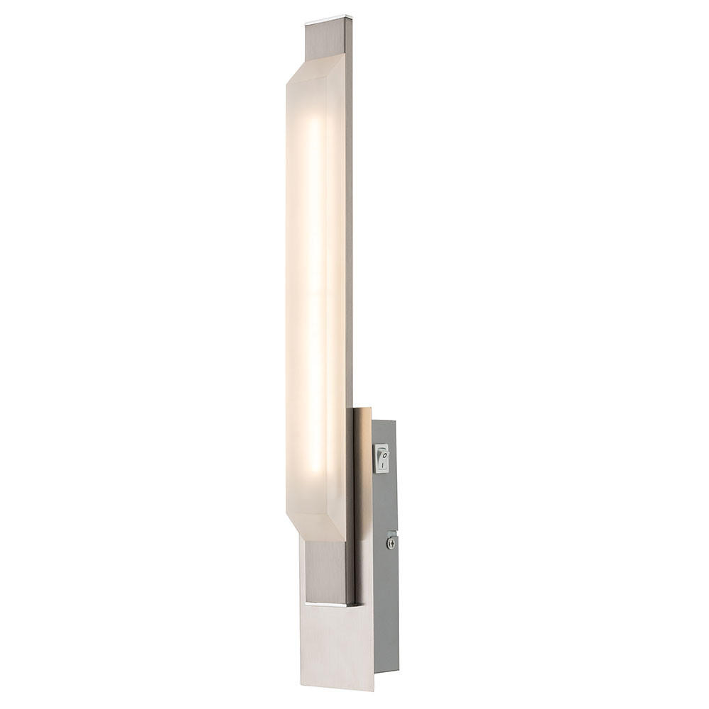 LED WANDLEUCHTE LAZIO Chrom Silber - Silberfarben, Glas (7/48/7cm) - Globo Lighting