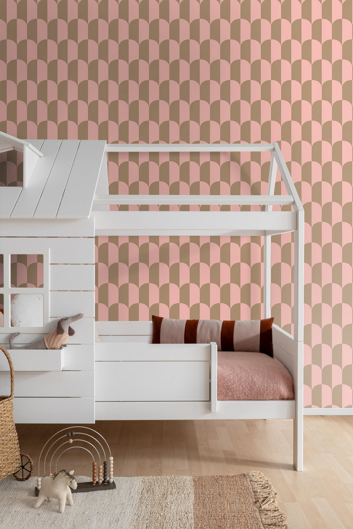 TAPETE Art Decó Muster 53 cm x 10.05 m - Pink, Papier (53/1000cm) - ESTAhome