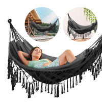 HÄNGEMATTE 200/150 cm, bis 200 kg - Dunkelgrau, Textil (150/1/200cm) - Outtec