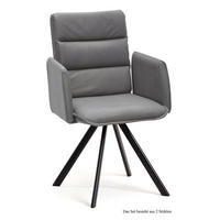 ARMLEHNSTUHL (2er-Set) Debby 52x92x60 Schwarz/Grau - Schwarz/Grau, Kunststoff (60/92/52cm) - 58aufmkessel