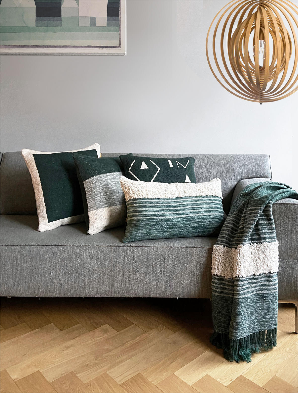 DECKE Tribal Grün - Grün, Textil (125/150cm) - Malagoon