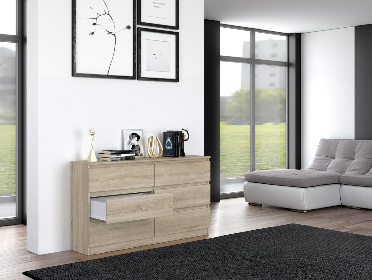 KOMMODE MALWA M6 140 - EICHE SONOMA - Sonoma Eiche, Holzwerkstoff (138/75/40cm) - CDF