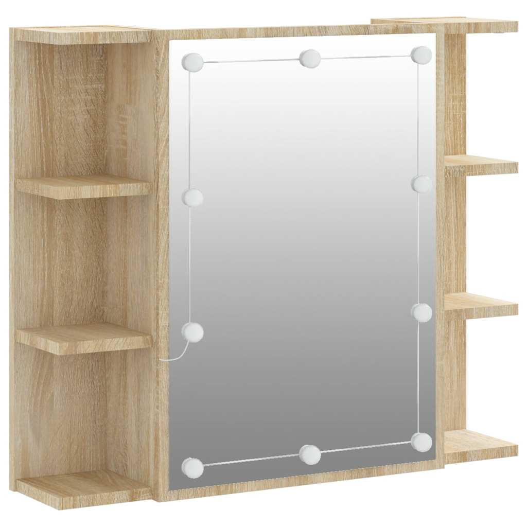 vidaXL Spiegelschrank Sonoma Eiche 70x60x16.5 cm