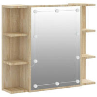 SPIEGELSCHRANK mit LED, 70/16,5/60 cm, aus Holzwerkstoff, in Sonoma-Eiche - Sonoma Eiche, Holz (70/60/16.5cm) - vidaXL
