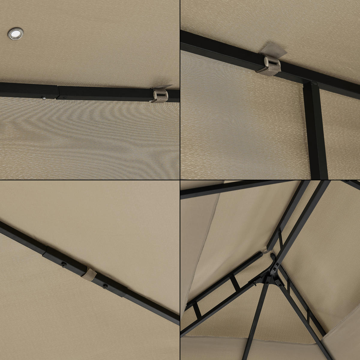 PAVILLON Lanciano - Beige, Textil/Metall (400/265/300cm) - [en.casa]