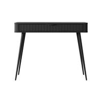 KONSOLENTISCH Vespasia 1S Schwarz 100,2/78/38 cm – Geriffelten Fronten - Schwarz, Holzwerkstoff/Metall (38/100.2/78cm) - AX Living