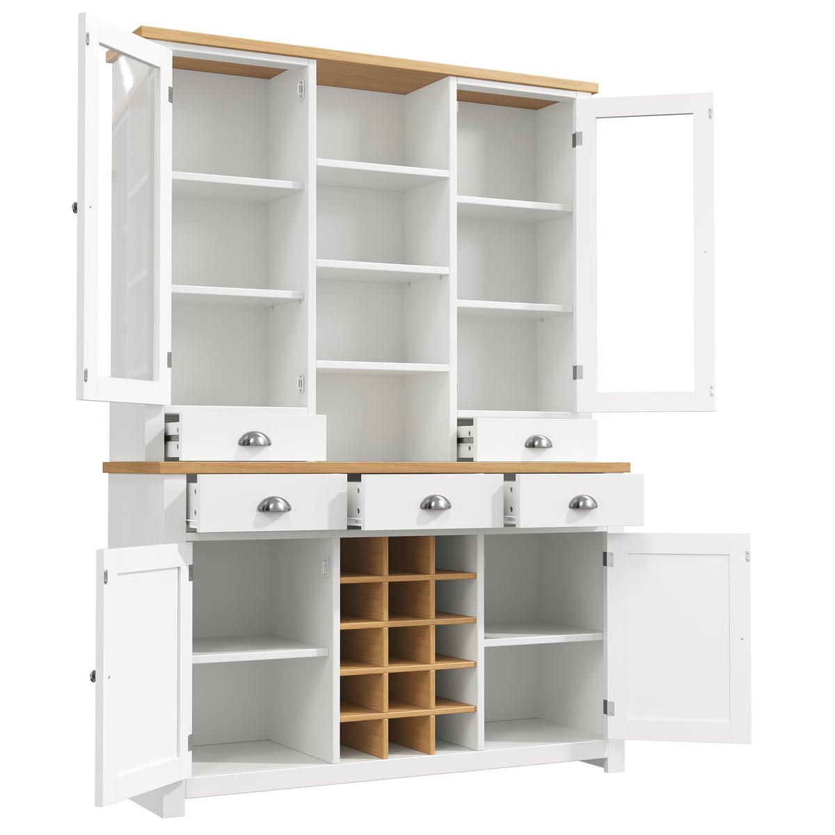 BUFFETSCHRANK Soft-Close Weiß 120/40/185 cm - Weiß, Holz (120/185/40cm) - PANGIVO