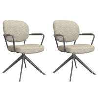 ESSZIMMERSTUHL Basel Beige 64/61/89 cm 2er-Set - Beige, Textil (61/89/64cm) - LABEL51