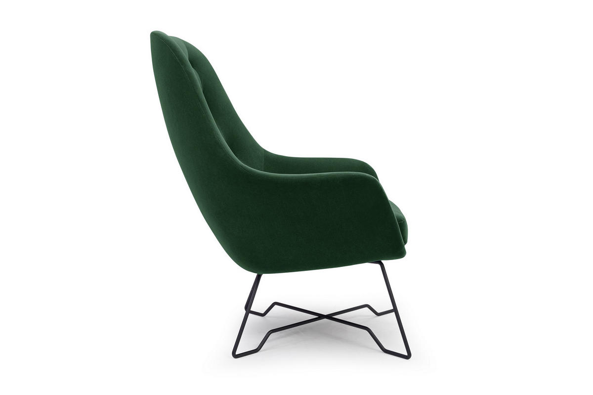 SESSEL SEDUTA, Modern Polstersessel Loungesessel, Velours-Stoff Grün - Grün, Holz/Metall (72.5/101.5/83cm) - MASSENO